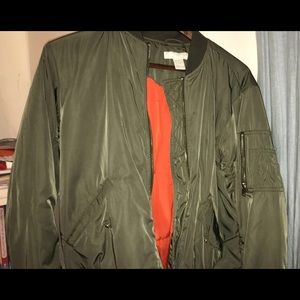 H&M army green bomber jacket